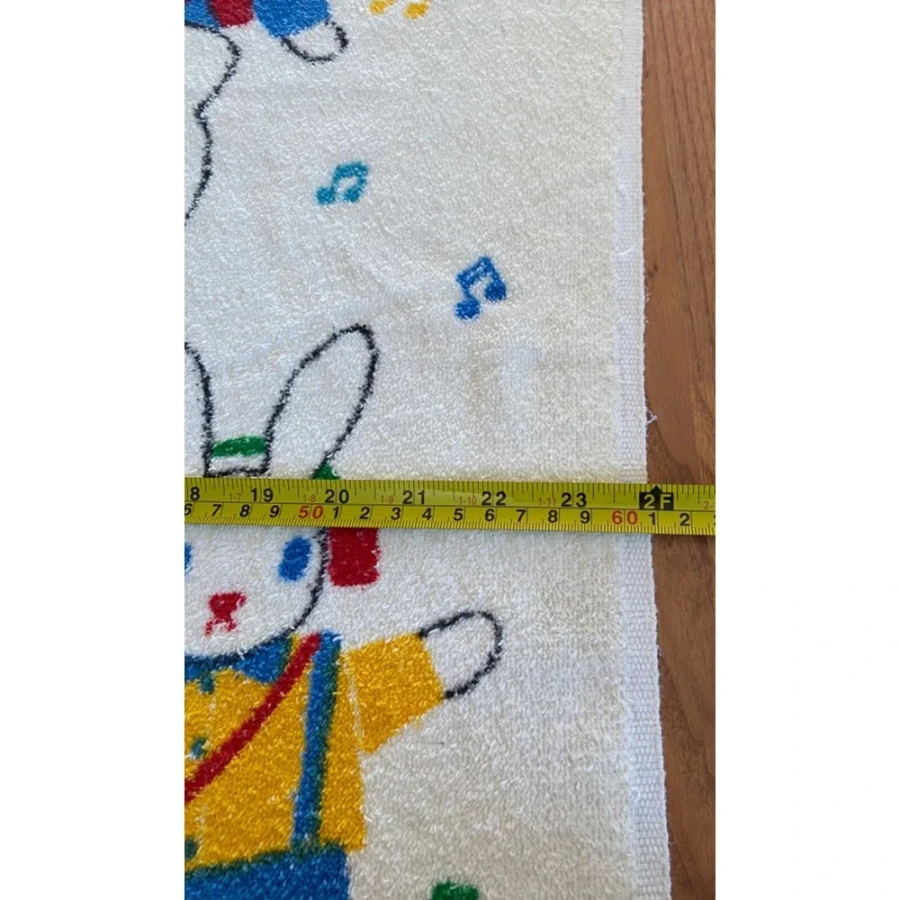 Springmaid Towel Rabbit Pattern Musical Fun Cotton Retro Colorful Decorative USA